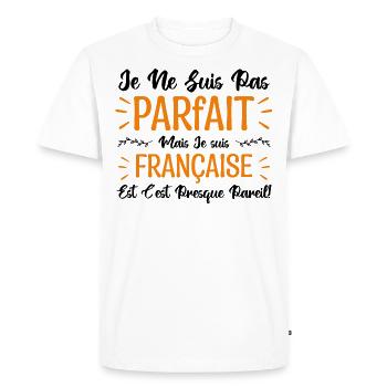 cadeau pour une française, Je suis française. - T-shirt Premium bio Homme - blanc - Devant - Nico (187cm)
