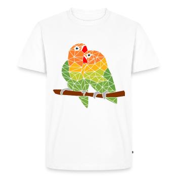 Couple de tourtereaux - T-shirt Premium bio Homme - blanc - Devant - Nico (187cm)