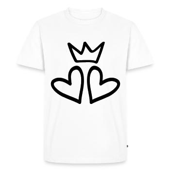 hearts crown heart couples - Men's Premium Organic T-Shirt - white - Front - Nico (187cm)