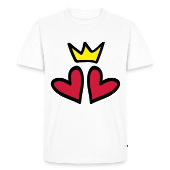 coeur couronne coeur amour symbole - T-shirt Premium bio Homme - blanc - Devant - Nico (187cm)