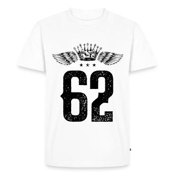 62 Couronne numérique - T-shirt Premium bio Homme - blanc - Devant - Nico (187cm)