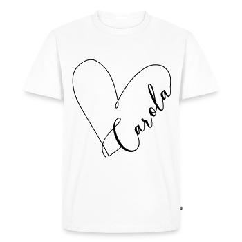 Carola Name Heart Line - Men's Premium Organic T-Shirt - white - Front - Nico (187cm)