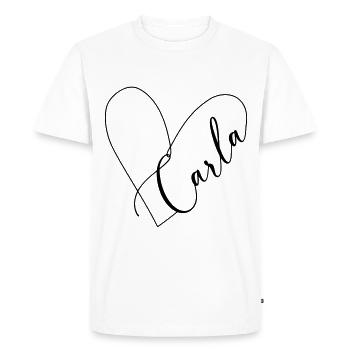Carla Name Heart Line - T-shirt Premium bio Homme - blanc - Devant - Nico (187cm)