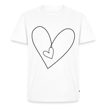 Hearts in the heart - Men's Premium Organic T-Shirt - white - Front - Nico (187cm)
