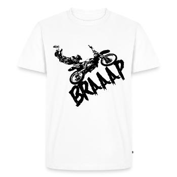Chemise Motocross Dirt Bike Braap - T-shirt Premium bio Homme - blanc - Devant - Nico (187cm)