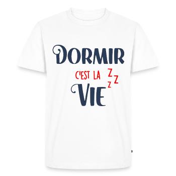 J'aime dormir Cadeau humour sommeil - T-shirt Premium bio Homme - blanc - Devant - Nico (187cm)
