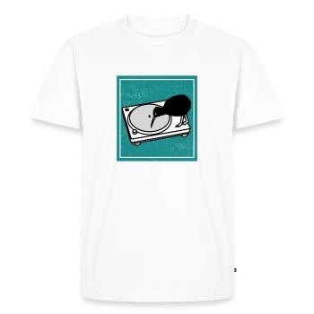 Kiwi plays records - Turntable - New Zealand - Men's Premium Organic T-Shirt - white - Front - Nico (187cm)