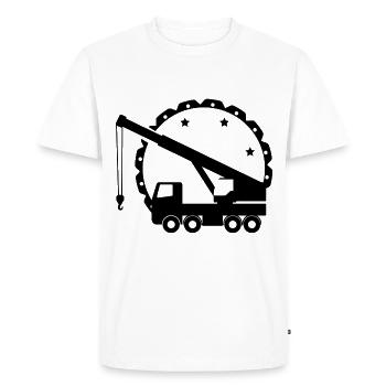 Véhicule de construction - Camion Grue de chantier - T-shirt Premium bio Homme - blanc - Devant - Nico (187cm)