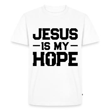 espoir de jésus - T-shirt Premium bio Homme - blanc - Devant - Nico (187cm)