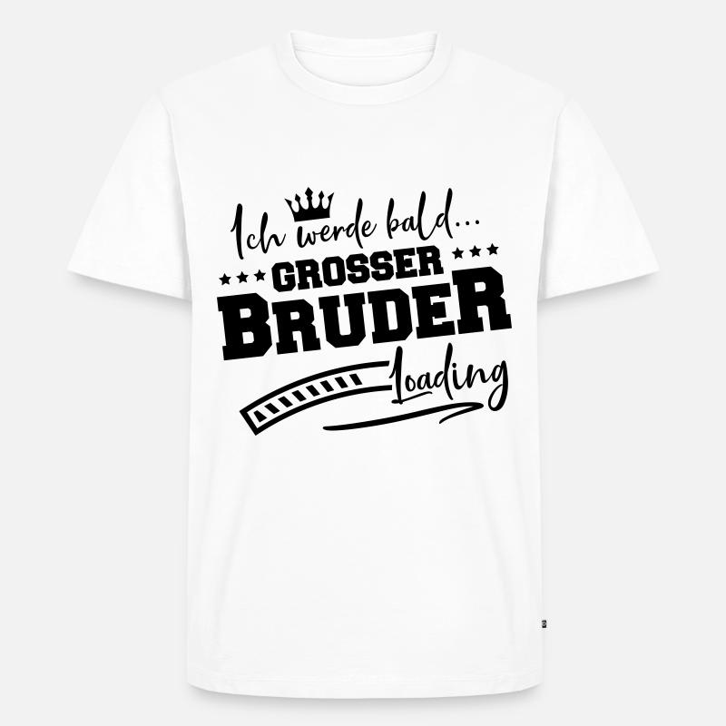 grosser bruder loading - Männer Premium Bio T-Shirt - Weiß