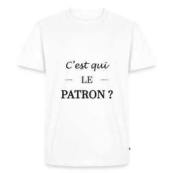 C'est qui le patron - T-shirt Premium bio Homme - blanc - Devant - Nico (187cm)