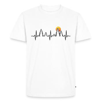 Trees Heartbeat Forest Wildlife Nature Outdoor - Men's Premium Organic T-Shirt - white - Front - Nico (187cm)