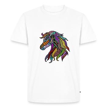 AKE Wildhorse colorful horse stallion gift idea - Men's Premium Organic T-Shirt - white - Front - Nico (187cm)