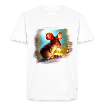 Christmas Mouse - Men's Premium Organic T-Shirt - white - Front - Nico (187cm)