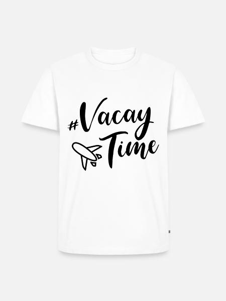 vacation urlaub flugzeug - Männer Premium Bio T-Shirt - Weiß