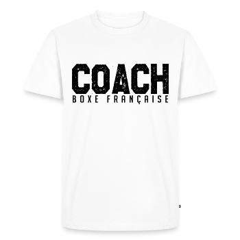 Coach Boxe Française. entraineur de boxe française - T-shirt Premium bio Homme - blanc - Devant - Nico (187cm)