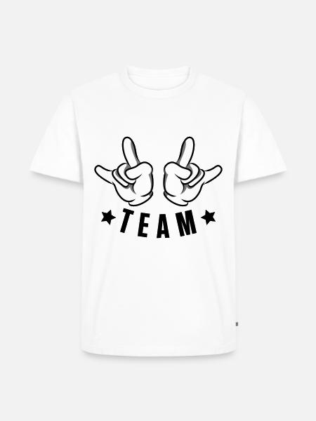 hand party team - Men's Premium Organic T-Shirt - white