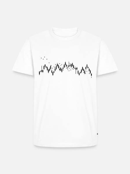Trading Candlestick Logo - Männer Premium Bio T-Shirt - Weiß