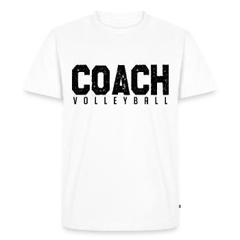 Volleyball coach. Volleyball coach. coach. - Men's Premium Organic T-Shirt - white - Front - Nico (187cm)