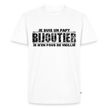 je suis un papy bijoutier cadeau pour mon papy. - T-shirt Premium bio Homme - blanc - Devant - Nico (187cm)