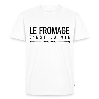 Le fromage c'est la vie. amateur de fromage. - T-shirt Premium bio Homme - blanc - Devant - Nico (187cm)