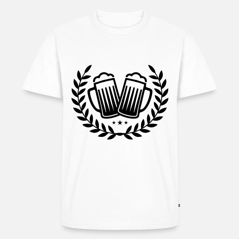 bier icon kranz - Männer Premium Bio T-Shirt - Weiß