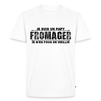 je suis un papy fromager cadeau de mon papy. - T-shirt Premium bio Homme - blanc - Devant - Nico (187cm)