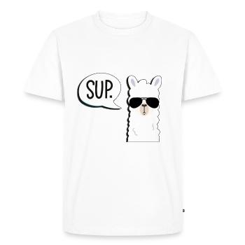 Lama lama alpaga - T-shirt Premium bio Homme - blanc - Devant - Nico (187cm)