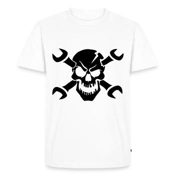 Crâne de squelette d'accord - T-shirt Premium bio Homme - blanc - Devant - Nico (187cm)