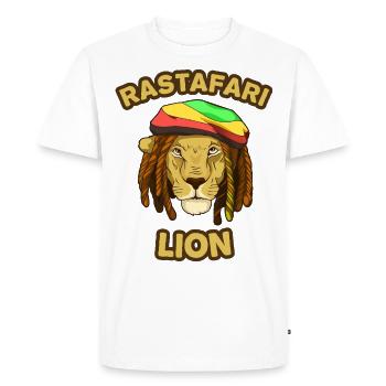 Rastafarian lion reggae Jamaïque - T-shirt Premium bio Homme - blanc - Devant - Nico (187cm)