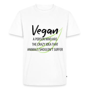 Vegan Vegan Animal Welfare Vegetarian Vegetarian - Men's Premium Organic T-Shirt - white - Front - Nico (187cm)
