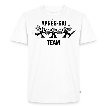 Trio d’équipe après-ski (bière / caricature / 1C) - T-shirt Premium bio Homme - blanc - Devant - Nico (187cm)