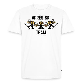 Trio d’équipe après-ski (bière / caricature / 3C) - T-shirt Premium bio Homme - blanc - Devant - Nico (187cm)