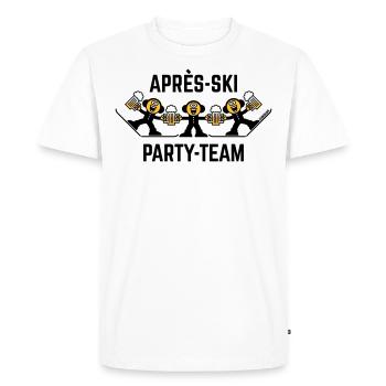 Trio d’équipe de fête après-ski (bière / dessin animé / 3C) - T-shirt Premium bio Homme - blanc - Devant - Nico (187cm)