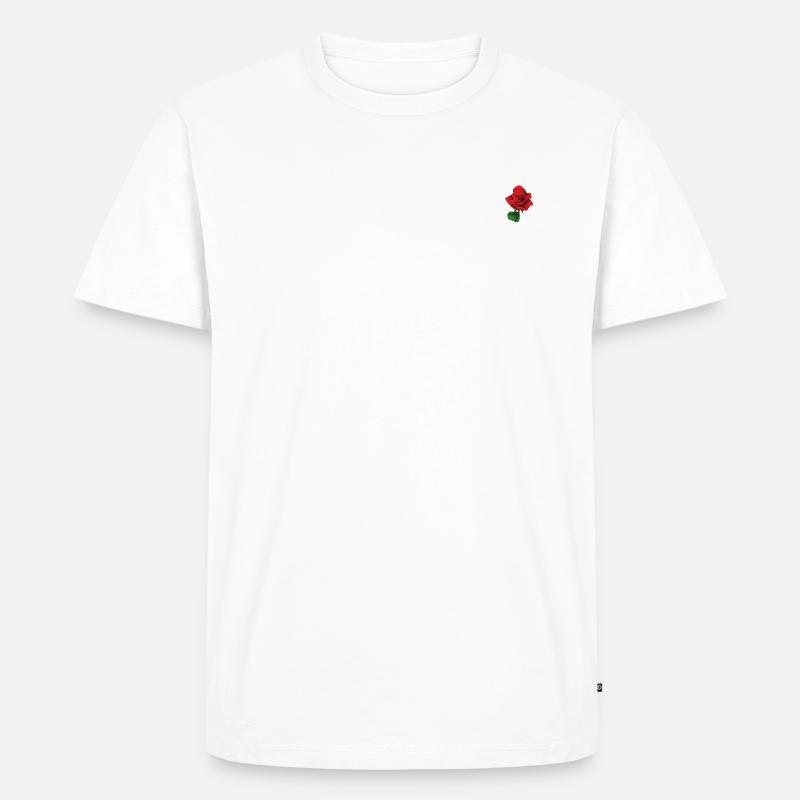 Rose - Männer Premium Bio T-Shirt - Weiß