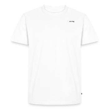 Code in Strings Black - Men's Premium Organic T-Shirt - white - Front - Nico (187cm)