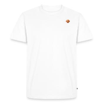 Petite tête de teckel douce caramel - T-shirt Premium bio Homme - blanc - Devant - Nico (187cm)