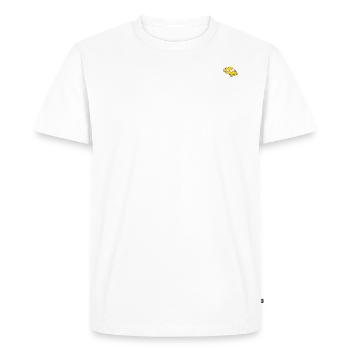 Petite voiture jaune isométrique - T-shirt Premium bio Homme - blanc - Devant - Nico (187cm)