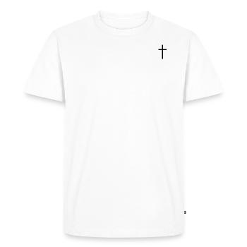 Kreuz / Cross Noir | Simple et propre - T-shirt Premium bio Homme - blanc - Devant - Nico (187cm)