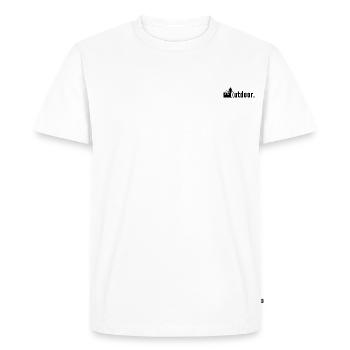 OUTDOOR BLACK - Männer Premium Bio T-Shirt - Weiß - Vorne - Nico (187cm)