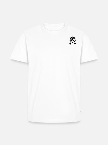 Auszeichnung Icon Geprüft Siegel Symbol - Männer Premium Bio T-Shirt - Weiß