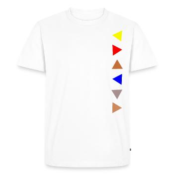 Bande ornementale triangulaire - T-shirt Premium bio Homme - blanc - Devant - Nico (187cm)