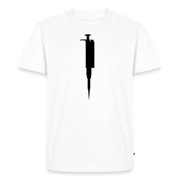 Pipette Biology Nerd T-Shirt CRISPR Cas9 - Men's Premium Organic T-Shirt - white - Front - Nico (187cm)