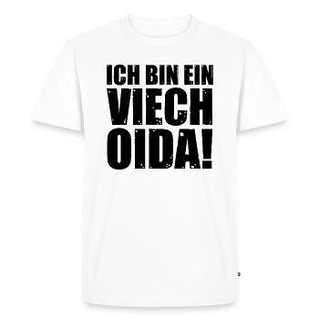 Je suis une bestiole Oida! Idée cadeau Viech Oida - T-shirt Premium bio Homme - blanc - Devant - Nico (187cm)