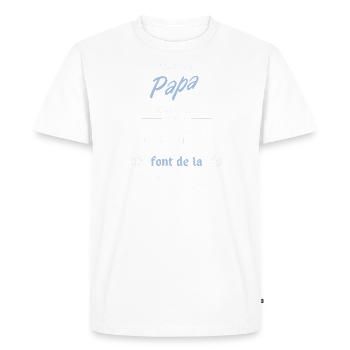 Papa passionné de pétanque/cadeau / fête des pères - T-shirt Premium bio Homme - blanc - Devant - Nico (187cm)