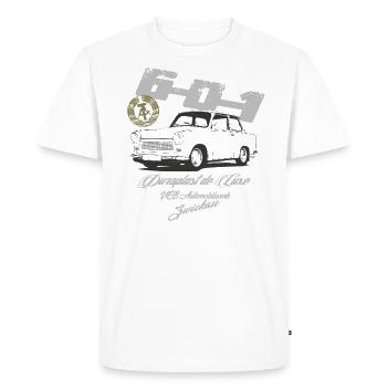 Duroplast de Luxe " 601" - Men's Premium Organic T-Shirt - white - Front - Nico (187cm)