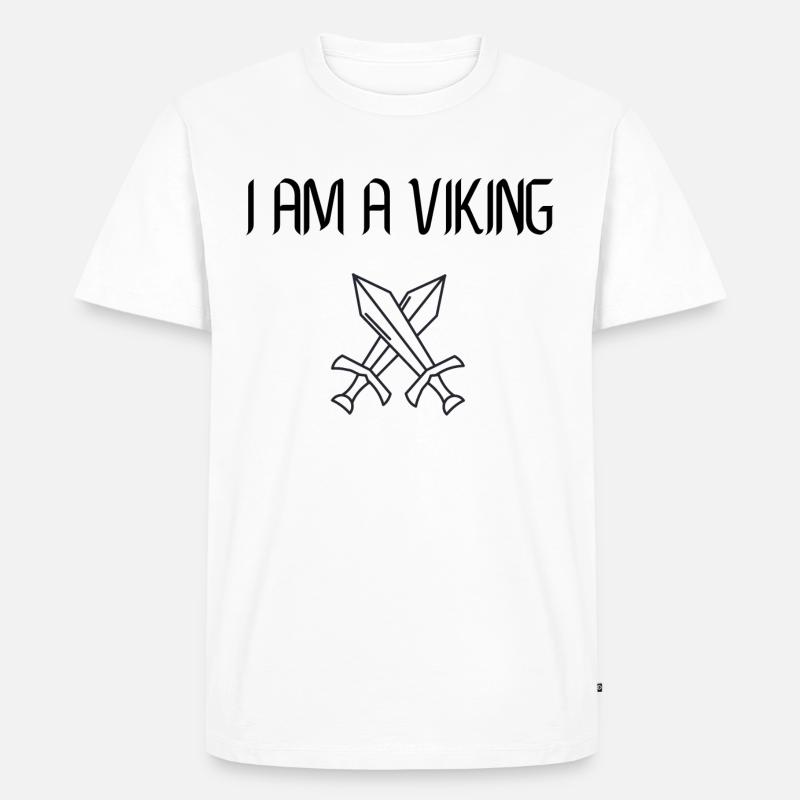 Ich bin ein Wikinger - Männer Premium Bio T-Shirt - Weiß