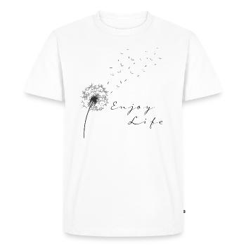 Enjoy Life Dandelion Dandelion Ease - T-shirt Premium bio Homme - blanc - Devant - Nico (187cm)