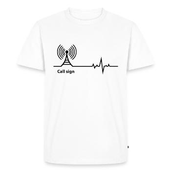 Amateur Amateurfunker Heartbeat Dad Geschenk - Männer Premium Bio T-Shirt - Weiß - Vorne - Nico (187cm)
