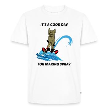 Water Skiing Ski Cat Pet Lover Animal Funny Meme - Men's Premium Organic T-Shirt - white - Front - Nico (187cm)
